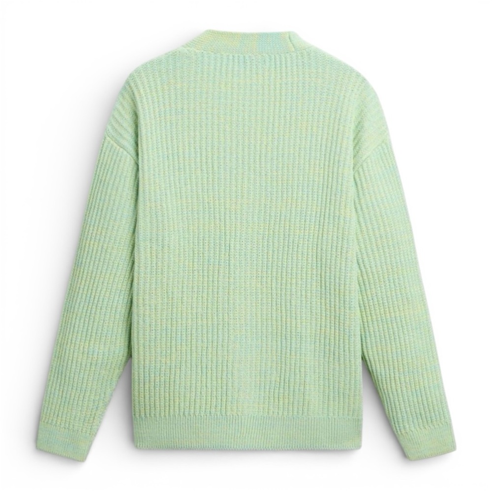 NWT ZARA Woven Cable Knit Sweater Cardigan in Blue/Green - Size L - Picture 3 of 12